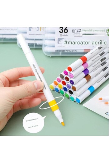 JML Acrylic Markers 36/Set, with Transparent Bag, Multicolored, 14 cm