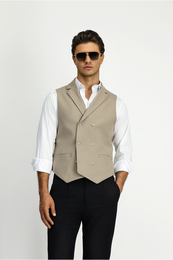 Kiğılı Slim Fit Slim Fit Patterned Classic Double Breasted Vest
