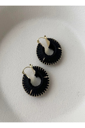 mos&more Black Ring Stylish Women's Earrings