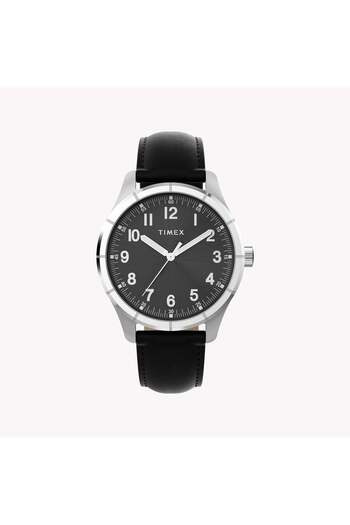 Timex Main Street 42mm Leather Strap Watch