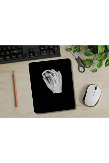 IVART Black and White X-Ray Hand Themed Rectangular Mouse Pad with Wrist Rest