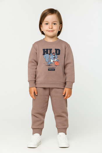 mb kids Σετ αθλητικής φόρμας για αγόρια με στάμπα σκίουρου, επένδυση από φλις, 3 κλωστές