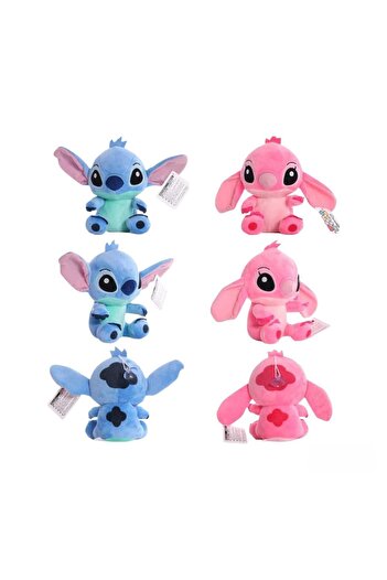 Virtual Trend Set of 2 Virtual Trend® Plush Toys - 23 cm, Lilo & Stitch Character, Blue/Pink