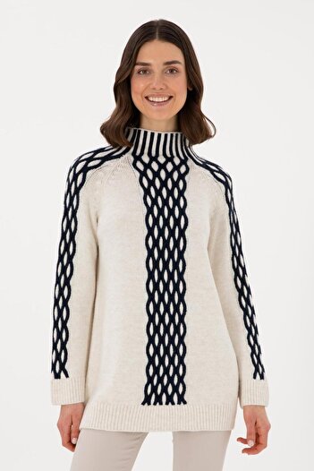 U.S. Polo Assn. Women's Cream Turtleneck Sweater Tekspor195399.4