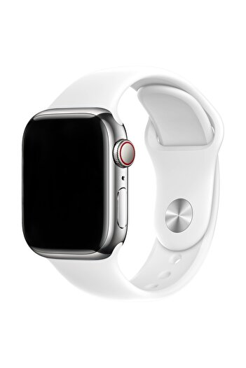 Compatibil Apple Silicone strap, Apple Watch 2/3/4/5/6/7/8/9/10 42mm/11 42mm/SE, 38/40/41/42mm S/M, White