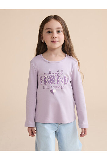 LC Waikiki Crew Neck Printed Girl's T-Shirt