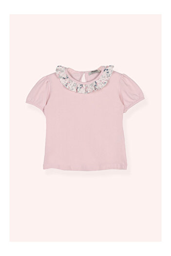 LC Waikiki Girl's Ruffled Collar T-Shirt