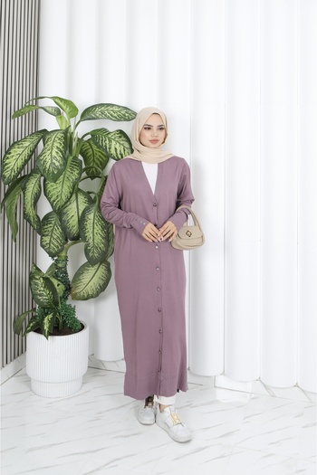 NİSUM MODA Long Mercerized Cardigan