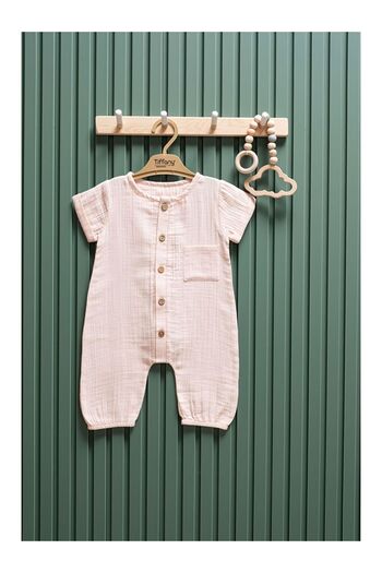 LC Waikiki Summer Muslin Long Jumpsuit Short Sleeve 6 24 Months 100% Cotton