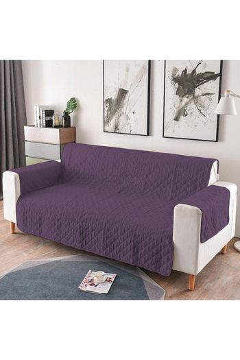 MADOR Quilted Sofa Cover for 3 Seats, Double-Sided - Purple