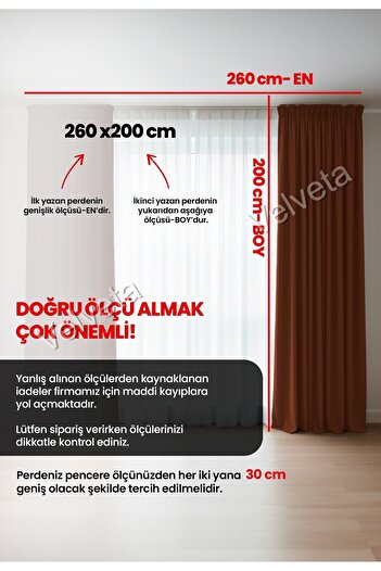 Velveta Modern Series Düz Pile Kadife Dokulu Fon Perde Kiremit