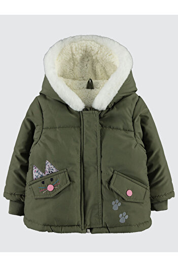 LC Waikiki Baby Girl Hooded Coat 6 18 Months Khaki