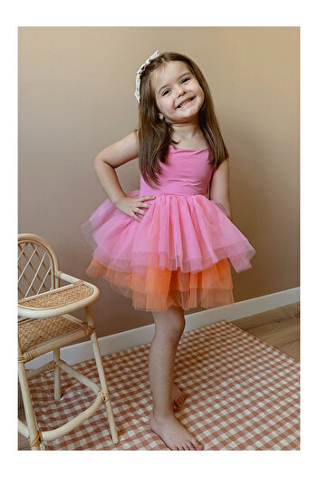 LC Waikiki Pink Tutu Skirt Strap Ballerina Dress for Girls - Jade