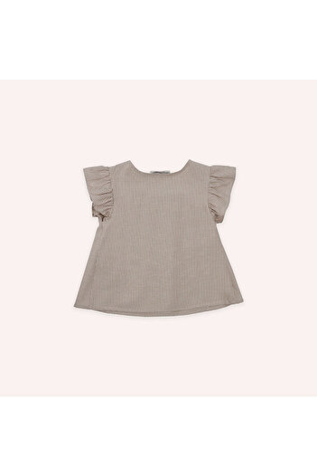 LC Waikiki Girl's Ruffled Sleeve Blouse Beige