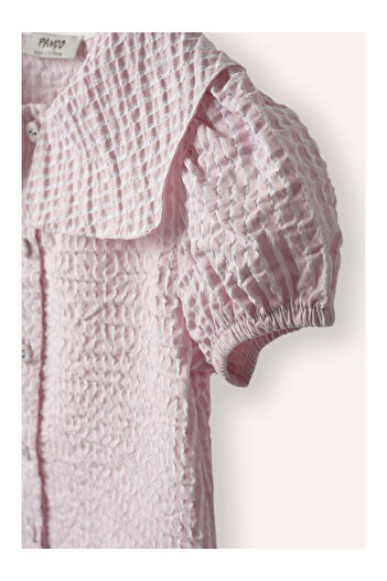 LC Waikiki Girl's Wide Collar Shirt Pink