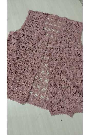 Papatyam Hand Knitted Crochet Vest/Weave Vest/Dowry Vest/Handcrafted Bridal Vest/Alize Cotton Yarn/Size 46