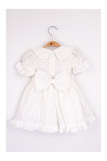 LC Waikiki White Baby Collar Scallop Girls Dress - Greta