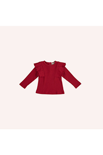 LC Waikiki Girl's Sleeve Ruffle Detailed T-Shirt