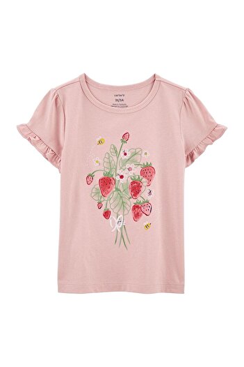 LC Waikiki Little Girl's Short Sleeve T-shirt Pink