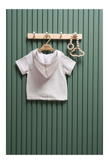 LC Waikiki Unisex Muslin Hooded T-Shirt 6 Months 3 Years Old 100% Cotton