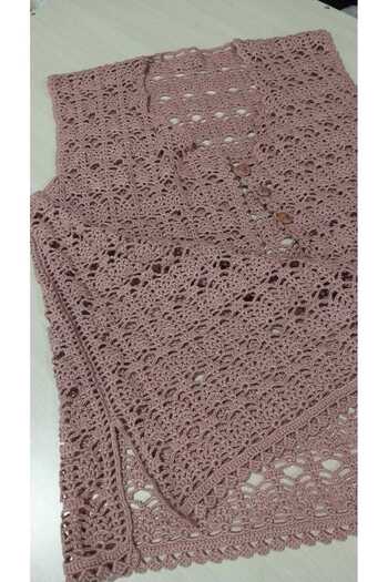Papatyam Hand Knitted Crochet Vest/Weave Vest/Dowry Vest/Handcrafted Bridal Vest/Alize Cotton Yarn/Size 46