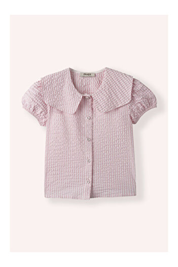 LC Waikiki Girl's Wide Collar Shirt Pink