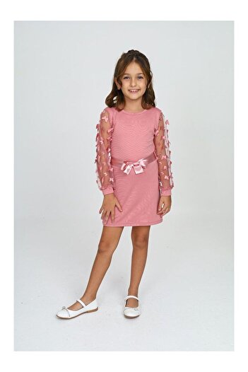 LC Waikiki Belted Tulle Detailed Children's Dress Mykids Collection