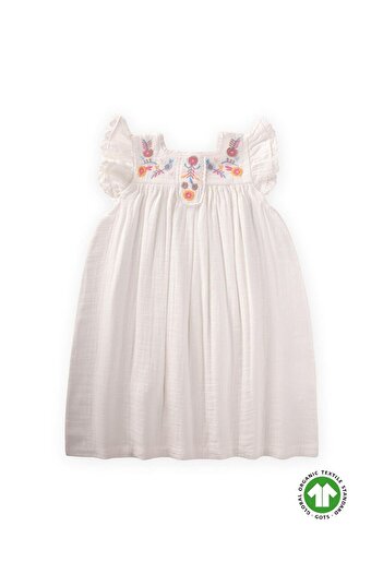 LC Waikiki Girl's Embroidered Muslin Dress