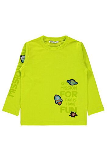 LC Waikiki Boy's Sweatshirt 2-5 Years Neon Yellow
