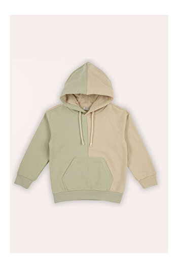 LC Waikiki Boy's Contrast Panel Hooded Sweatshirt
