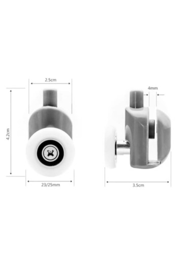 Ronys Group Set 8 rollers 23mm for shower cabin Ronys Group, universal, easy move bearings, stoppers included, e