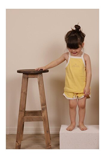 LC Waikiki Pastel Yellow Suspender Shorts