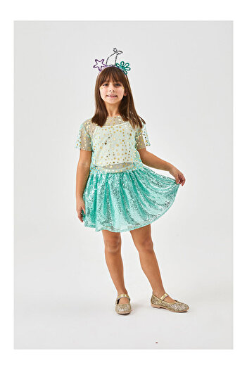 LC Waikiki Mint Sequin Skirt for Girls - Gracie