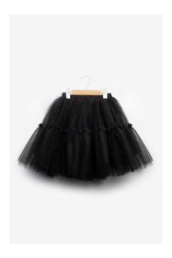 LC Waikiki Black Girl's Tulle Skirt - Miley