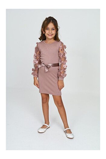 LC Waikiki Belted Tulle Detailed Children's Dress Mykids Collection