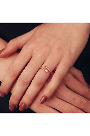 Silver berry S925 Stars in the Sky Gold Ring Size 52 Adjustable