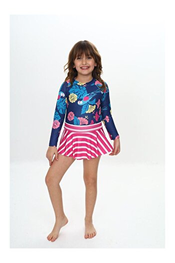 LC Waikiki Girl's Swimsuit with Skirt Detail
