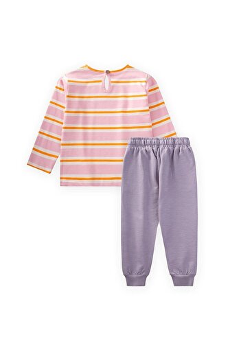 LC Waikiki Striped Long Sleeve T-Shirt 2-12 Years Old Pink Orange Striped