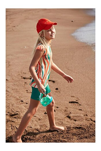 LC Waikiki Elastic Colorful Girls' Swimsuit K2406