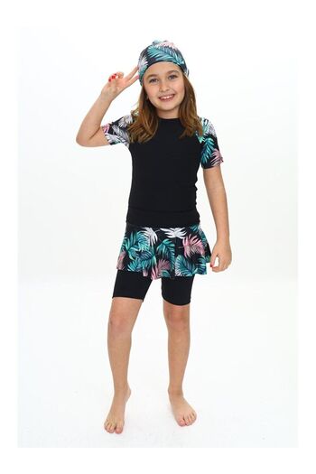 LC Waikiki Elastic Diving Fabric Three-Piece Girls' Swimsuit