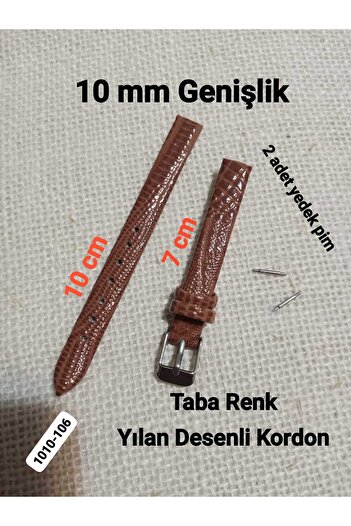 Brality 10 mm Compatible Women's Wristwatch Band-Strap Snake Pattern Model Tan Color 1010-106