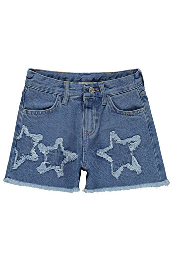 LC Waikiki Girls' Shorts 6-9 Years Old Blue