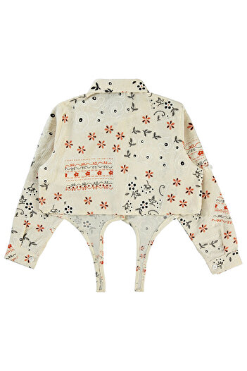 LC Waikiki Girls' Shirt 6-9 Years Old Brown
