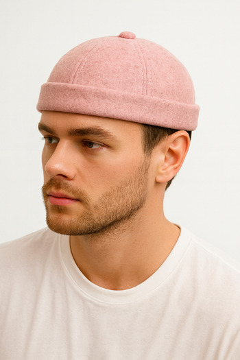ZERAMİNE Wool Textured Unisex Fisherman Hat – Vintage Docker Model - Lined - Velcro Fastener