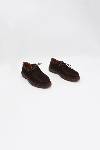 ENDİCAN 568 02422-S Men's Genuine Leather Shoes Brown Suede