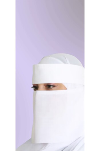 BHNS 2 Short Niqab Elastic Slanted Reinforced White Niqab Saudi Without Name Women High Quality Face Veil Comfortable On Skin