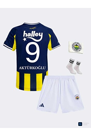 Forma F^êner.bâhçe 2025/2026 Yeni Sezon Çubuklu KEREM AKTÜRKOĞLU 9 Çocuk Futbol Forması 4 Lü Set