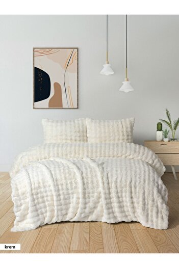 Romans Fur Bedspread Set Double Size 3 Pieces