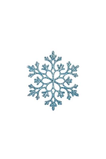 OEM Set 5 decorations, snowflakes, for Christmas tree, 10 cm, Turquoise