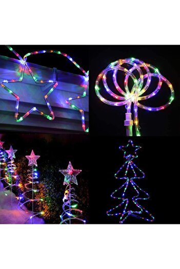 OEM Christmas Light Hose Installation, 2 m, 48 LED, Multicolor, Sectional, with Transformer, 220V
